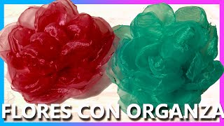 COMO HACER FLORES CON TELA ORGANZA FÁCILES  Manualidades [upl. by Valli108]