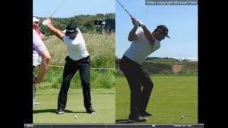 Jon Rahm golf swing  Long Iron faceon amp downtheline July 2017 [upl. by Mori]