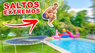 SALTOS EXTREMOS DESDE LA CAMA ELASTICA A LA PISCINA [upl. by Benil]