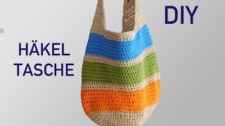 Tolle Häkeltasche  Anleitung für Anfänger  Tasche häkeln [upl. by Enened]