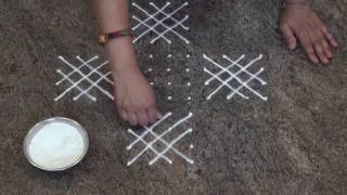 Simple And Easy Rangoli Daily RangoliChukki Rangoli with 12 dots [upl. by Brigida]