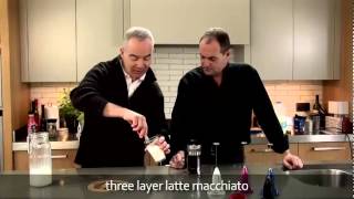 aerolatte  milk frother makes three layer caffè latte macchiato [upl. by Hguh]