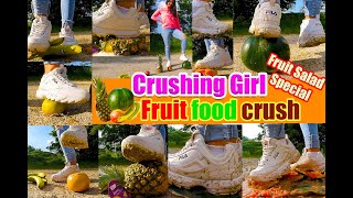 Crushing Fruit fruits crush girl tramples TRAMPLED and CRUSHED Crush Fruit in Sneakers [upl. by Cissej170]