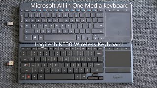 Logitech K830 Wireless Keyboard Unboxing  Comparison w Microsoft All in One Media KeyboardGiveaway [upl. by Baerl]