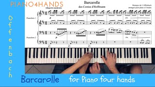 Jacques Offenbach  Barcarolle for Piano four hands FREE Sheet Music [upl. by Kcitrap796]