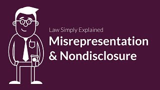 Misrepresentation and Nondisclosure  Contracts  Defenses amp Excuses [upl. by Grimbal]