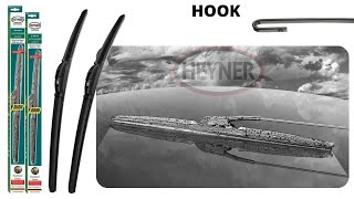 How to fit HEYNER HYBRID Windscreen wiper blades on hook U wiper arm [upl. by Renard867]