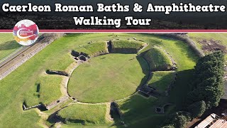 CAERLEON ROMAN BATHS amp AMPHITHEATRE WALES  Walking Tour  Pinned on Places [upl. by Notsreik114]