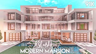 Blush Modern Mansion no large plot  Bloxburg Build [upl. by Tserrof]