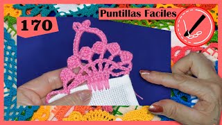 🎀PUNTILLA FACIL DE CANASTAS 🧺🎀P UNTILLA 170 [upl. by Astraea]