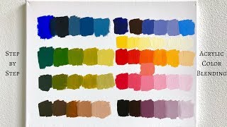 PRIMARY COLORS ONLY Acrylic Color Mixing Tutorial ColorByFeliks [upl. by Eisnil791]