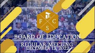 Forsyth County Board of Education Regular Meeting December 13 2022 [upl. by Glass]