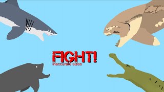 Sarcosuchus vs dunkleosteus vs great white vs xiphactinus [upl. by Ahseikal]