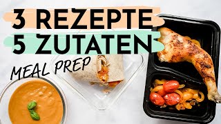 3 GESUNDE REZEPTE mit wenig Zutaten  Meal Prep zum Abnehmen [upl. by Bissell]