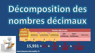 Décomposition des nombres décimaux [upl. by Brand]