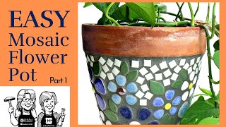 StepbyStep Creating a Stunning Mosaic Ceramic Flower Pot Easy DIY Guide part 1 [upl. by Ashatan392]