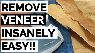 The Insanely EASY Way to Remove Veneer from Wood Furniture [upl. by Leasa]