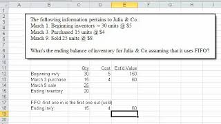 Calculate Ending Inventory Using the FIFO Method [upl. by Wilton]