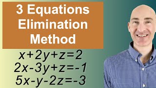 Solving Systems of 3 Equations Elimination [upl. by Kerk]