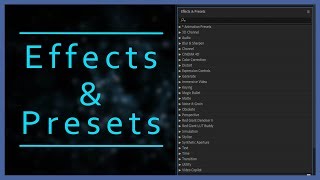 After Effects Tutorials for beginners Effects And Presets [upl. by Standford668]