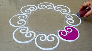 Easy amp Big Rangoli Design For Festivals  2021 Rangoli Designs  Festival Kolam Designs  Muggulu [upl. by Aivatco]