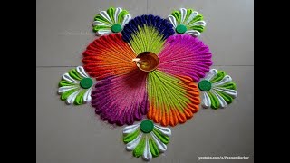 Small easy and quick rangoli for beginners  Rangoli by Poonam Borkar [upl. by Feld]