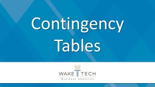 Contingency Tables BAS 120 [upl. by Nepets636]