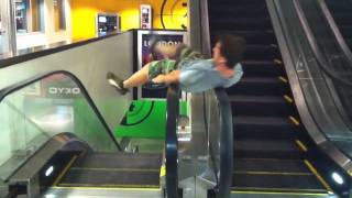 Escalator Spin Failhilarious u will laugh in the first 5 sec [upl. by Aihcropal385]