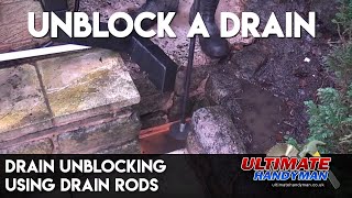 Drain unblocking  Drain rods [upl. by Anoynek]