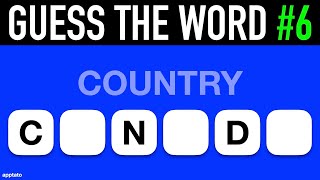 Guess the Word Game 6  Complete the Word From the Clue and Letters [upl. by Irual198]