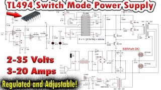 TL494 Variable Switch Mode Power Supply 035V 020Amps [upl. by Nylhsoj330]