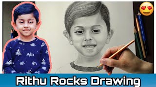 Rithu Rocks Rithvik pencil drawing rithurocksofficial [upl. by Ifok]