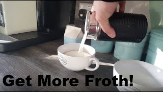 How to Get More Froth from Your Nespresso Coffee Aeroccino  Nespresso tips and help [upl. by Llerrehs87]