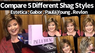 Review amp Compare Jones from Estetica  5 Other Shag Wigs from Gabor Paula Young amp Revlon [upl. by Tamiko]