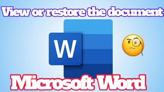 How to view or restore document version history in Microsoft Word in 1 minute [upl. by Crotty242]