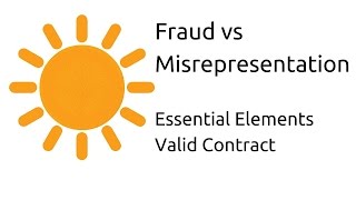 Fraud vs Misrepresentation  Other Essential Elements of a Valid Contract  CA CPT  CS amp CMA [upl. by Rother148]