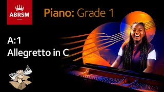 Allegretto in C  ABRSM Piano Grade 1 2023 amp 2024 A1  Synthesia Piano tutorial [upl. by Atikel]