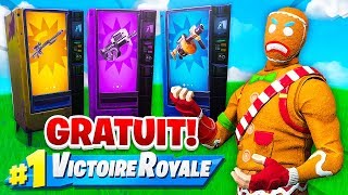 GAGNER UNE PARTIE JUSTE EN UTILISANT LES DISTRIBUTEURS GRATUITS  Fortnite Battle Royale [upl. by Beffrey]