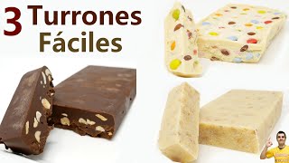 Como hacer TURRÓN 🎄😍🎅3 RECETAS FÁCILES SIN MOLDE POCOS INGREDIENTES DISFRUTA esta NAVIDAD  639 [upl. by Artemahs659]