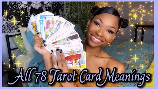 ALL 78 TAROT CARD MEANINGS 🪐🔮🧚🏾‍♀️ [upl. by Noicnecsa564]