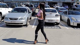 Rose Tries Out Pleaser 55 Inch Black Shiny Single Sole High Heel Shoes With Ankle Collar and Walk [upl. by Esinaj]