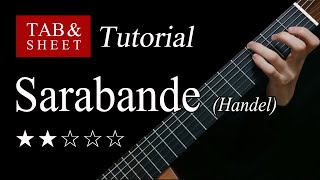 Sarabande Handel  Guitar Lesson  TAB [upl. by Bastien525]