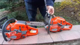 OLD Husqvarna 550XP VS NEW Husqvarna 550XP MARK II Chainsaw Weight difference with bar and chain [upl. by Amsed]