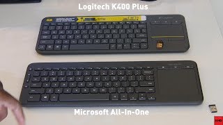 Microsoft All in One Media Keyboard vs Logitech K400 Touch Plus Keyboard  Differences amp Unboxing [upl. by Mendie365]