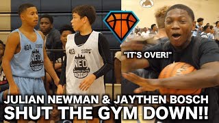 Julian Newman Gets CHALLENGED By Jaythan Bosch at NEOYE  Players STORMS the Court [upl. by Reichel634]